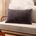 Plain Grey Cushions - Osaka Chenille Cushion Cover Flint Grey Yard