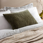 Plain Green Cushions - Osaka Chenille Cushion Cover Khaki Yard