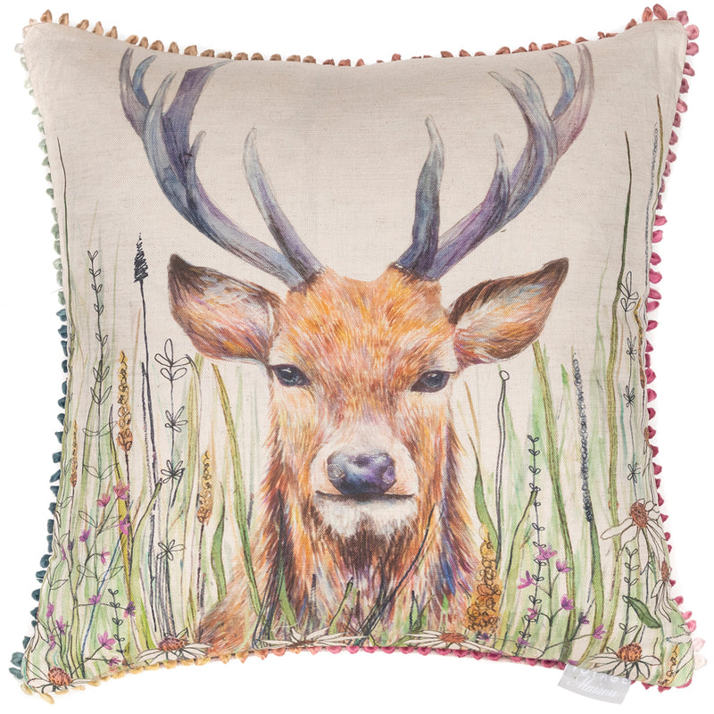 Animal Cream Cushions - Oscar Printed Cushion Cover Linen Voyage Maison