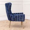 Abstract Blue Furniture - Oswald Velvet Chair Blue Voyage Maison