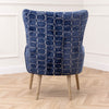 Abstract Blue Furniture - Oswald Velvet Chair Blue Voyage Maison