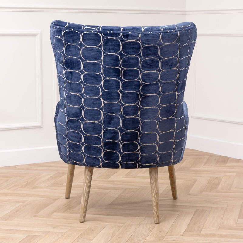 Abstract Blue Furniture - Oswald Velvet Chair Blue Voyage Maison