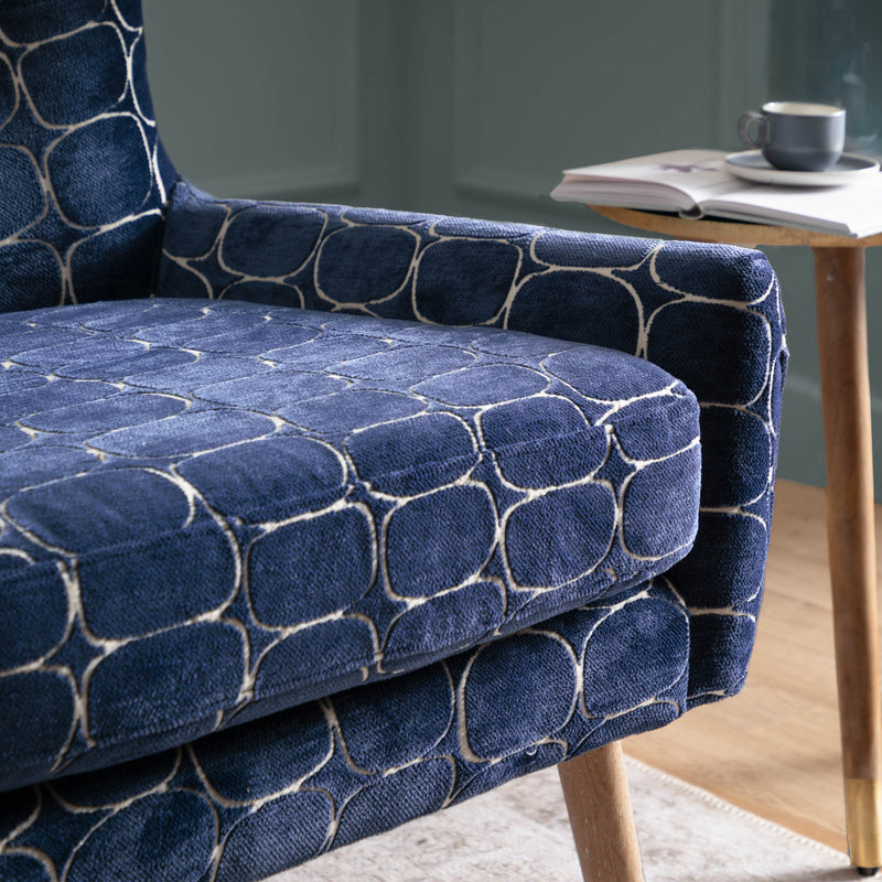 Abstract Blue Furniture - Oswald Velvet Chair Blue Voyage Maison