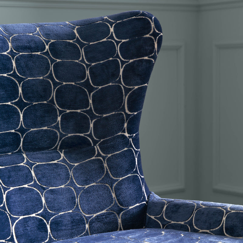 Abstract Blue Furniture - Oswald Velvet Chair Blue Voyage Maison