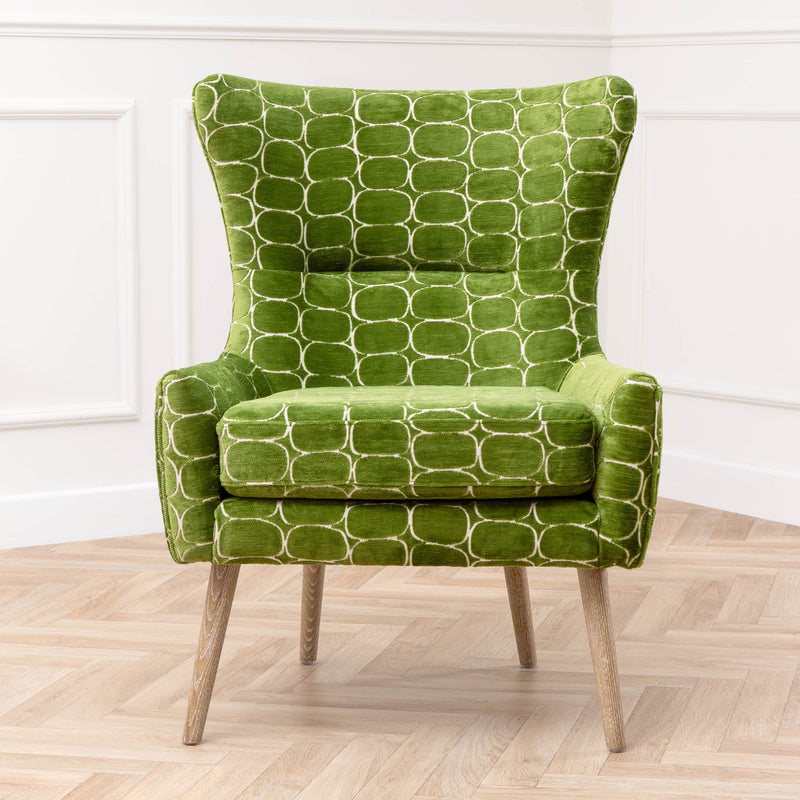 Abstract Green Furniture - Oswald Velvet Chair Green Voyage Maison