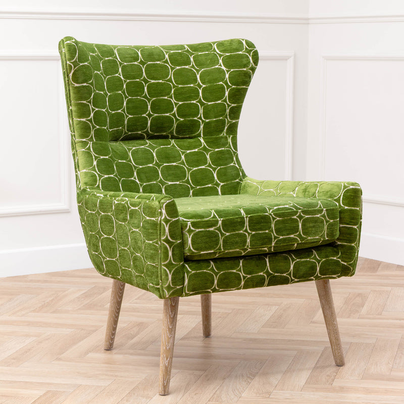 Abstract Green Furniture - Oswald Velvet Chair Green Voyage Maison
