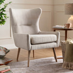 Plain Beige Furniture - Oswald Woven Textured Chair Linen Voyage Maison