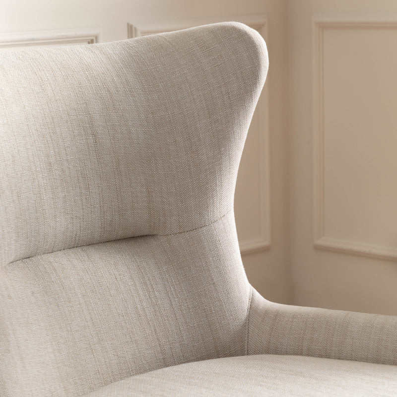 Plain Beige Furniture - Oswald Woven Textured Chair Linen Voyage Maison