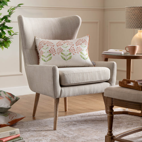 Plain Beige Furniture - Oswald Woven Textured Chair Linen Voyage Maison