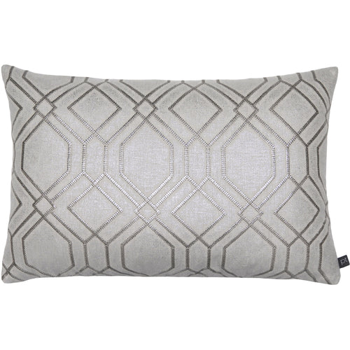 Prestigious Textiles Othello Geometric Cushion Cover in Pewter