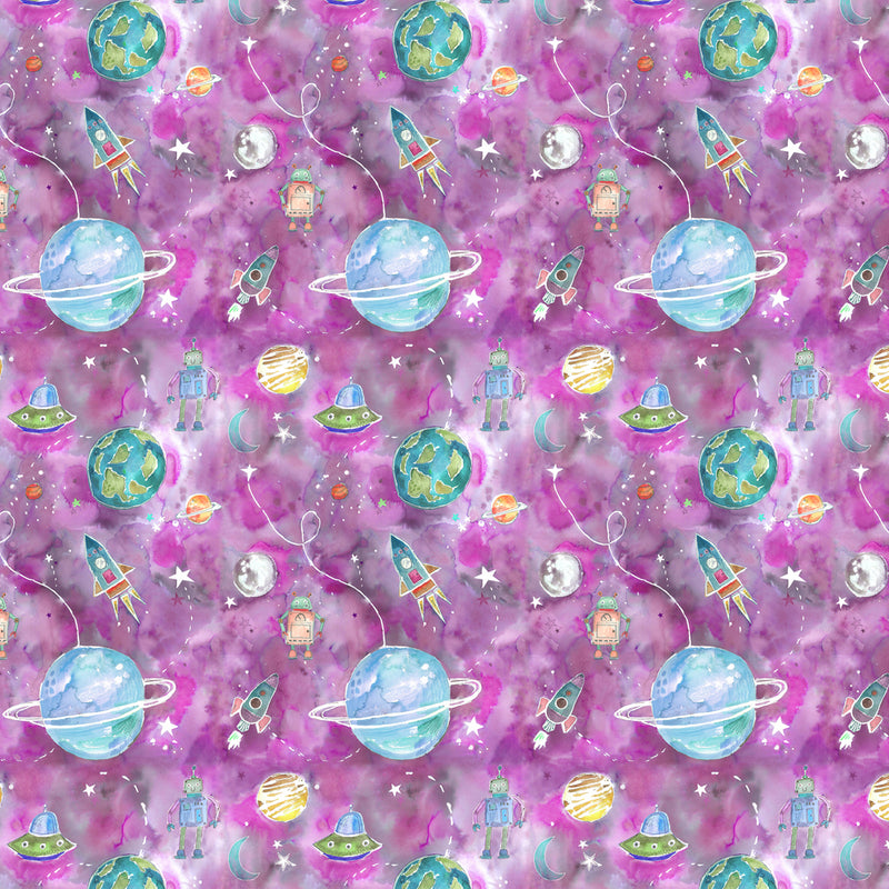 Voyage Maison Out Of This World Printed Cotton Fabric in Blossom