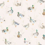 Voyage Maison Paddling Ducks Mini Printed Linen Fabric in Cream