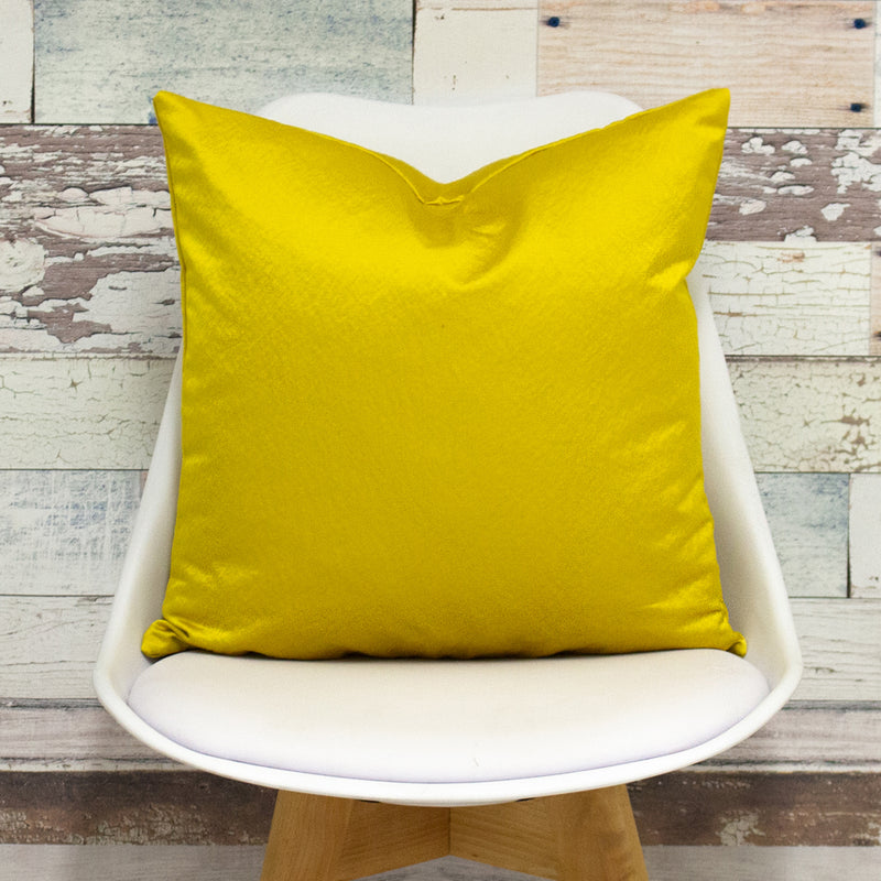 Paoletti Palermo Sateen Cushion Cover in Limon Yellow