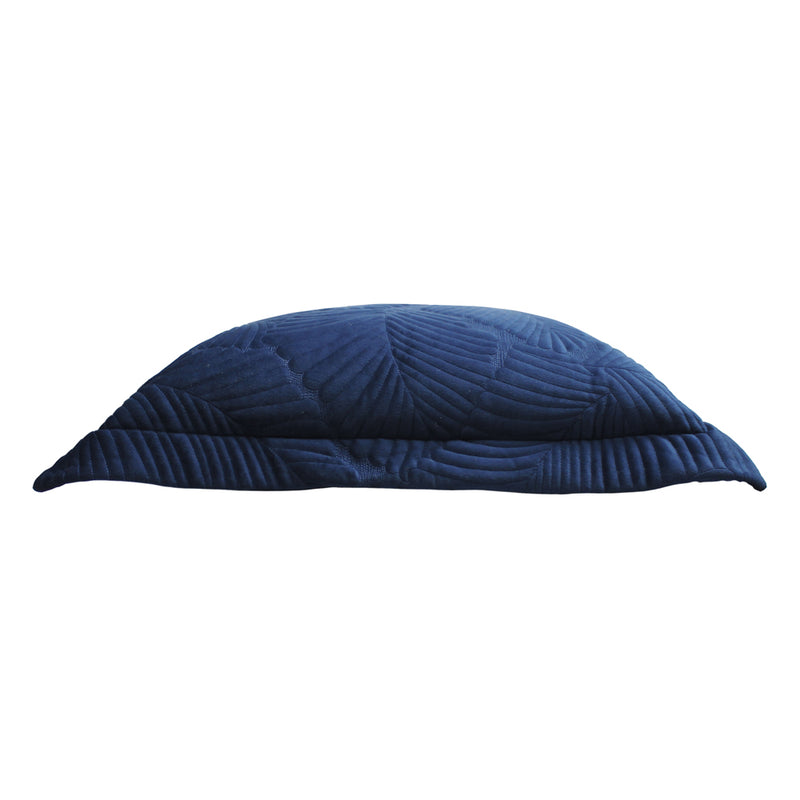 Paoletti Palmeria Quilted Velvet Cushion Cover in Navy