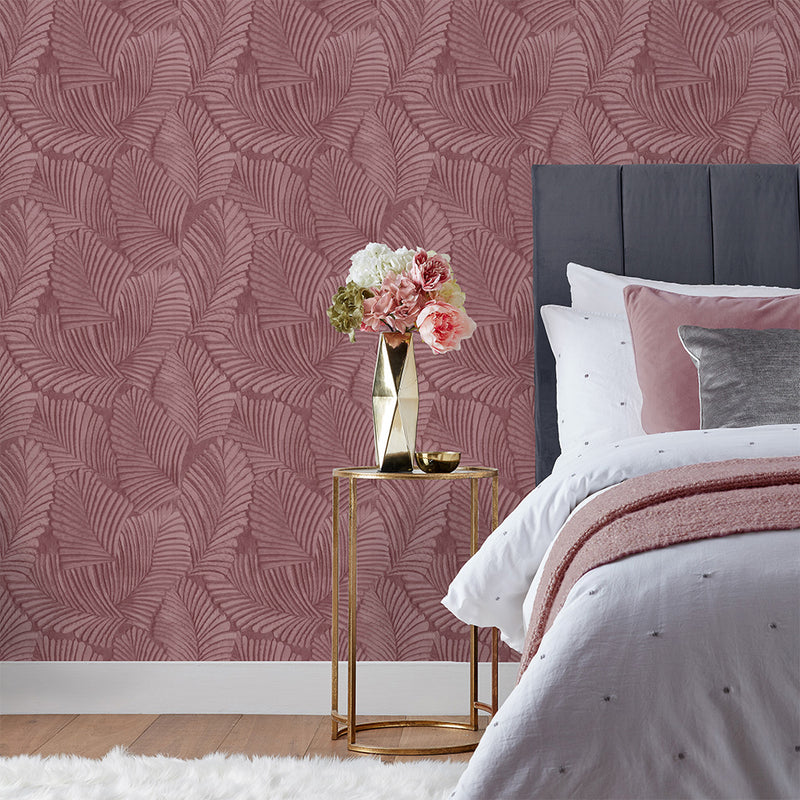 Paoletti Palmeria Vinyl Wallpaper Sample in Blush