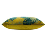 Jungle Gold Cushions - Palm Grove Velvet Jacquard Cushion Cover Gold/Teal Paoletti