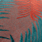 Jungle Blue Cushions - Palm Grove Velvet Jacquard Cushion Cover Teal/Rust Paoletti