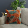 Jungle Blue Cushions - Palm Grove Velvet Jacquard Cushion Cover Teal/Rust Paoletti