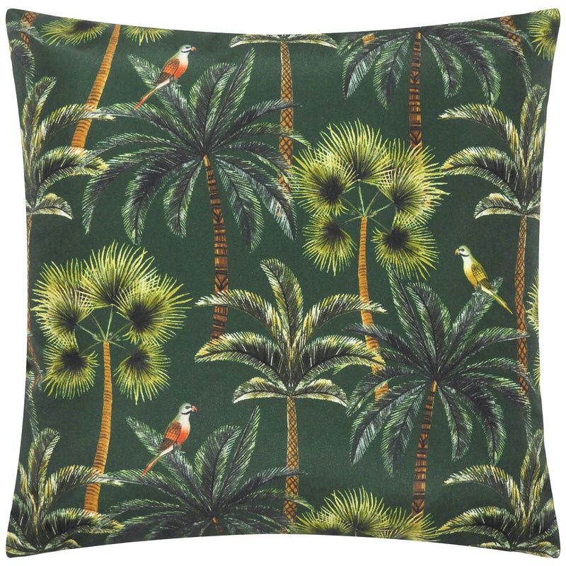 Jungle Green Cushions - Palms Outdoor Cushion Cover Forest Evans Lichfield