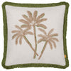  Green Cushions - Palm Embroidered Cushion Cover Green furn.