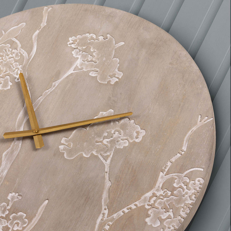 Floral Brown Accessories - Paloma Wooden Clock Weathered Oak Voyage Maison