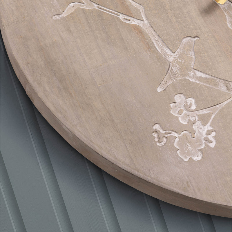 Floral Brown Accessories - Paloma Wooden Clock Weathered Oak Voyage Maison