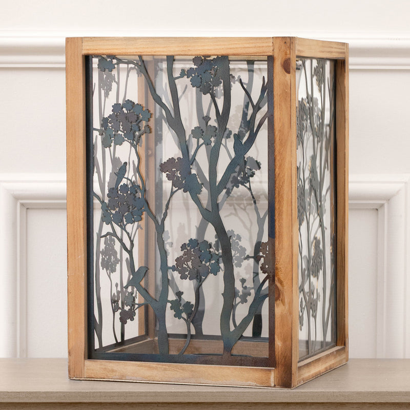 Floral Black Accessories - Paloma Wooden Floral Lantern Natural Voyage Maison