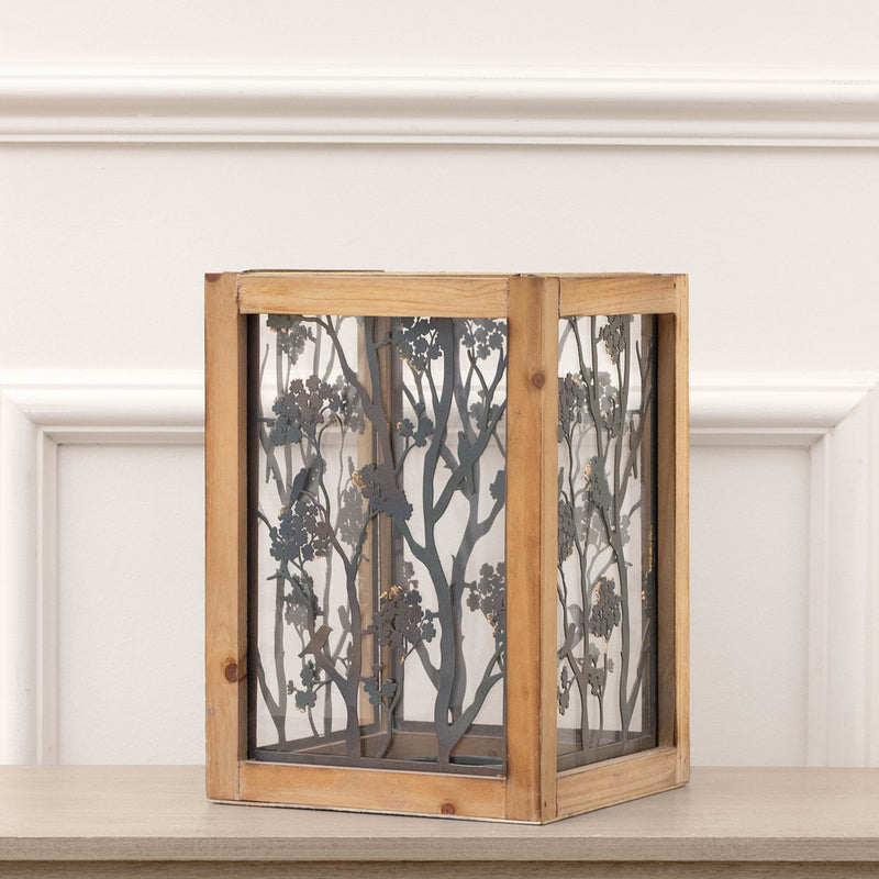 Floral Black Accessories - Paloma Wooden Floral Lantern Natural Voyage Maison