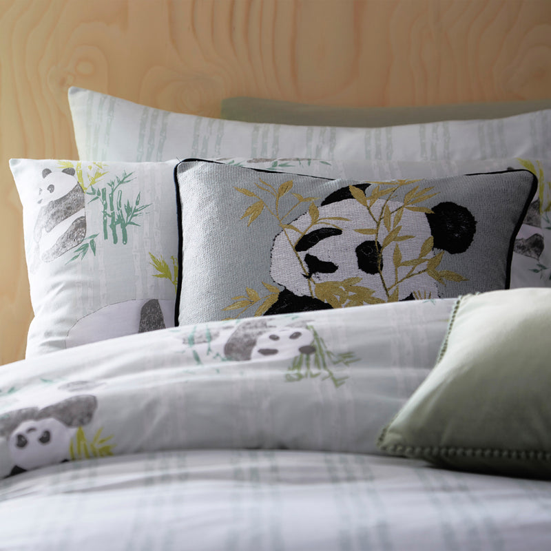 furn. Pandas Duvet Cover Set in Mint