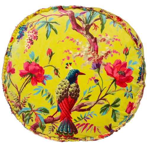 Paoletti Paradise Velvet Round Cushion Cover in Aracia