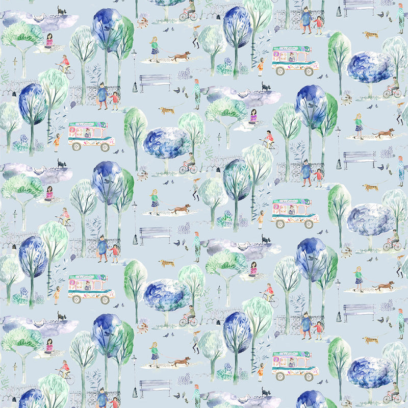 Voyage Maison Parklife Printed Cotton Fabric in Sky