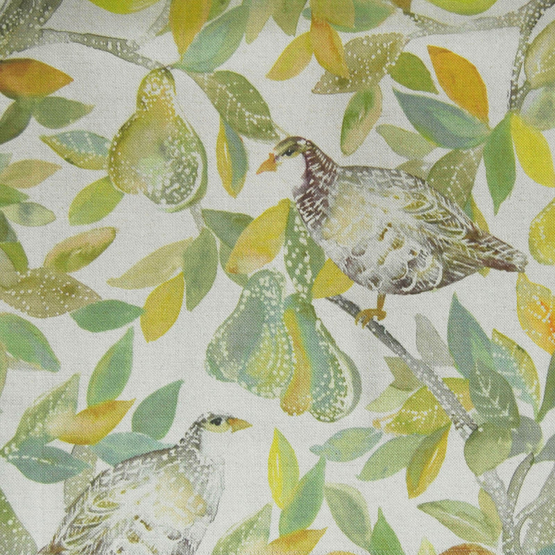 Partridge Printed Fabric Sample Swatch Spring