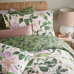 Wylder Nature Passiflora Botanical Duvet Cover Set in Peach/Vine Green