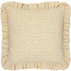 Floral Beige Cushions - Panni Block Textured Ruffle Cushion Cover LINEN/OCHRE furn.