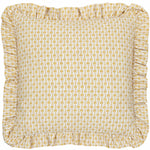 Floral Beige Cushions - Panni Block Textured Ruffle Cushion Cover LINEN/OCHRE furn.