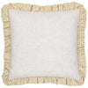 Floral Beige Cushions - Panni Block Textured Ruffle Cushion Cover LINEN/OCHRE furn.