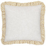 Floral Beige Cushions - Panni Block Textured Ruffle Cushion Cover LINEN/OCHRE furn.