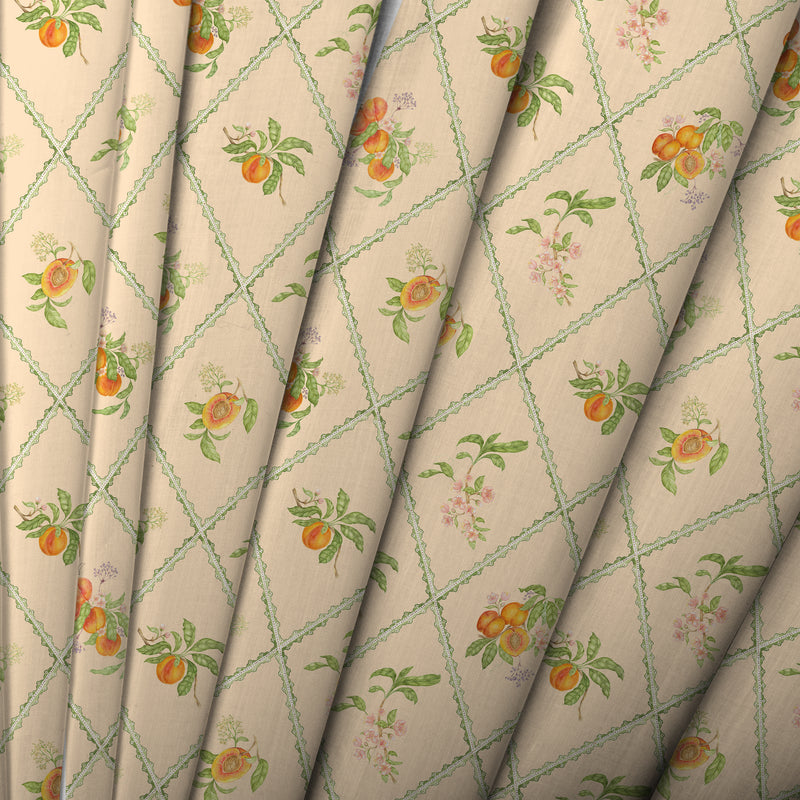  Fabric - Peach Trellis  Fabric Melba Voyage Maison