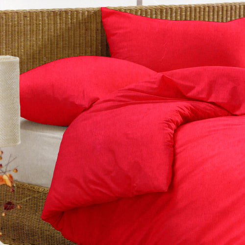  Bedding - Plain Dyed  Valance Red Riva Home