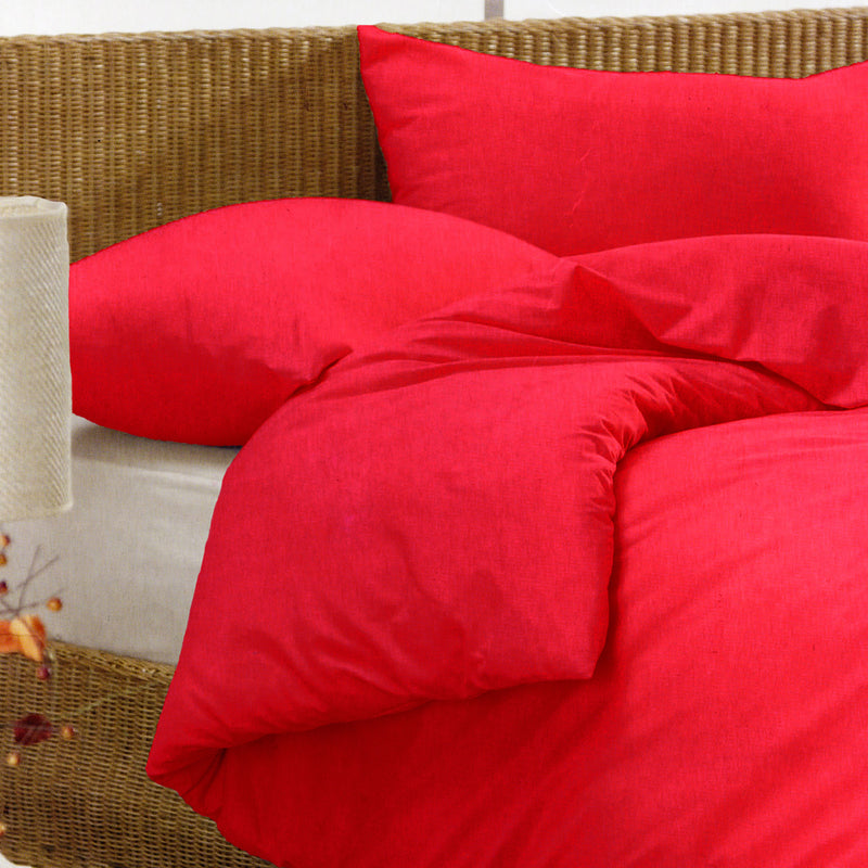  Bedding - Plain Dyed  Valance Red Riva Home