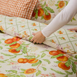 Floral Orange Bedding - Peach Harvest Printed Duvet Cover Set Orange Voyage Maison