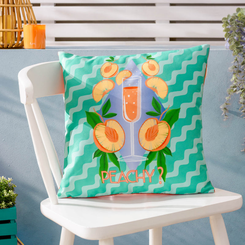 Abstract Blue Cushions - Peachy Outdoor Cushion Cover Aqua furn.