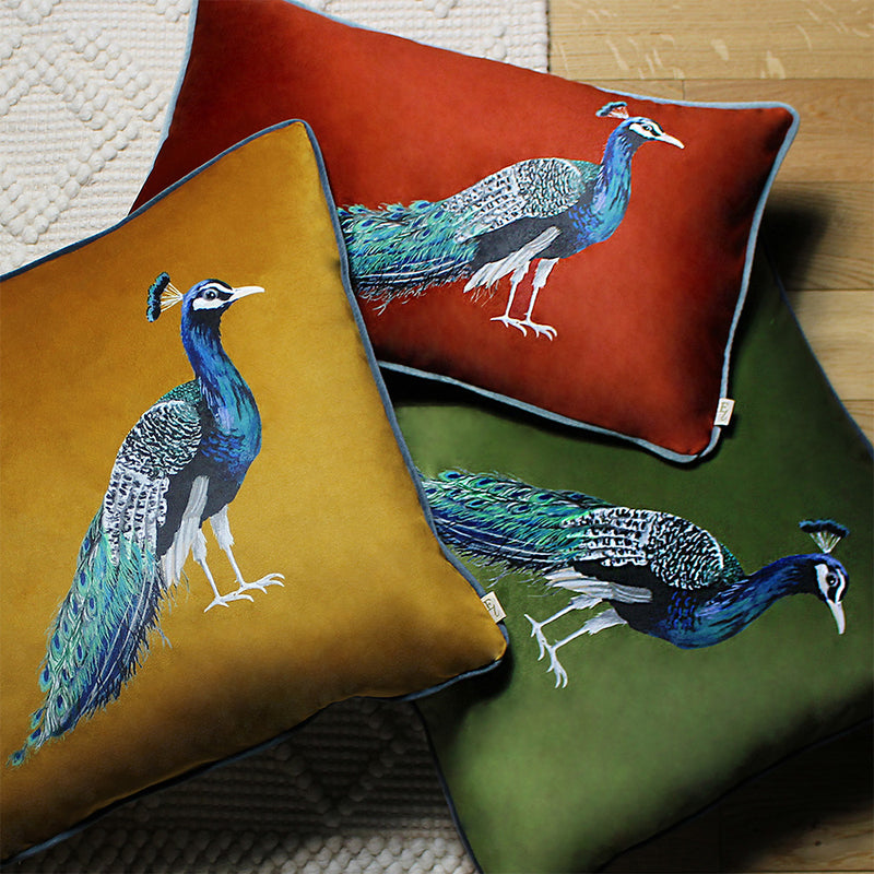 Evans Lichfield Peacock Rectangular Cushion Cover in Sunset