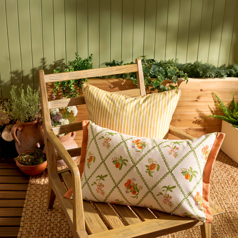  Cushions - Peach Trellis Outdoor Cushion Cover Orange Voyage Maison