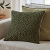 Abstract Green Cushions - Pebble Textured Chenille Cushion Cover Lichen Yard