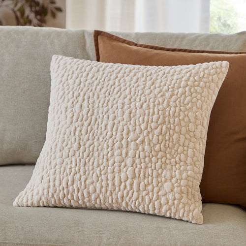 Abstract Beige Cushions - Pebble Textured Chenille Cushion Cover Natural Yard