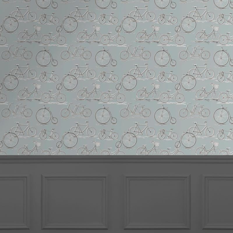 Voyage Maison Penny Farthing 1.4m Wide Width Wallpaper in Duck Egg