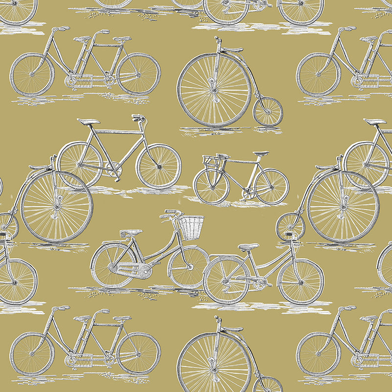 Penny Farthing Wallpaper Sample Mustard