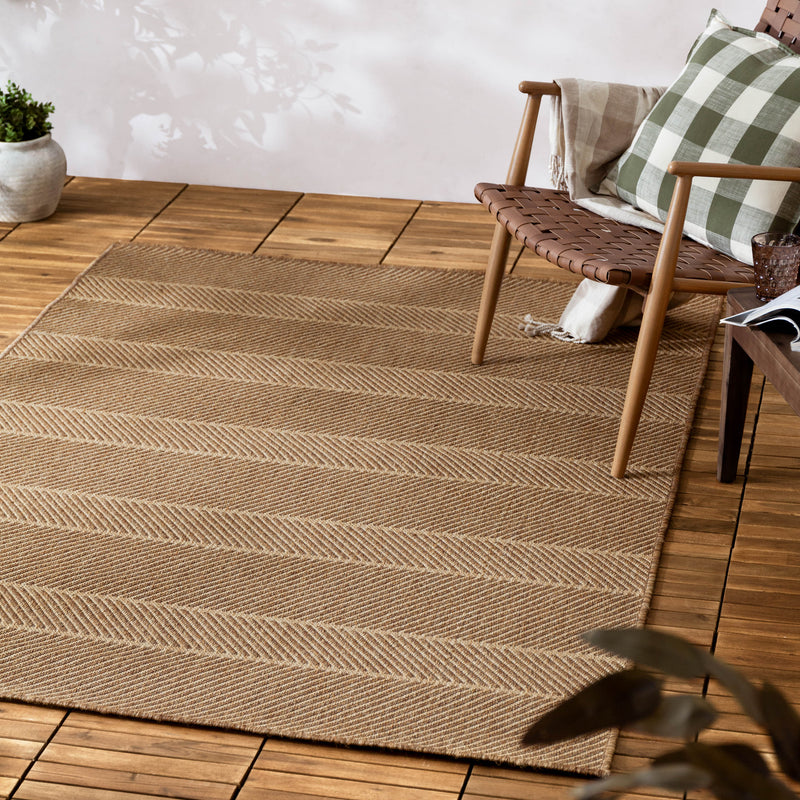 Striped Beige Rugs - Pentle Jute Effect Indoor/Outdoor Rug Natural Yard
