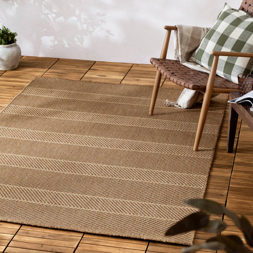 Striped Beige Rugs - Pentle Jute Effect Indoor/Outdoor Rug Natural Yard